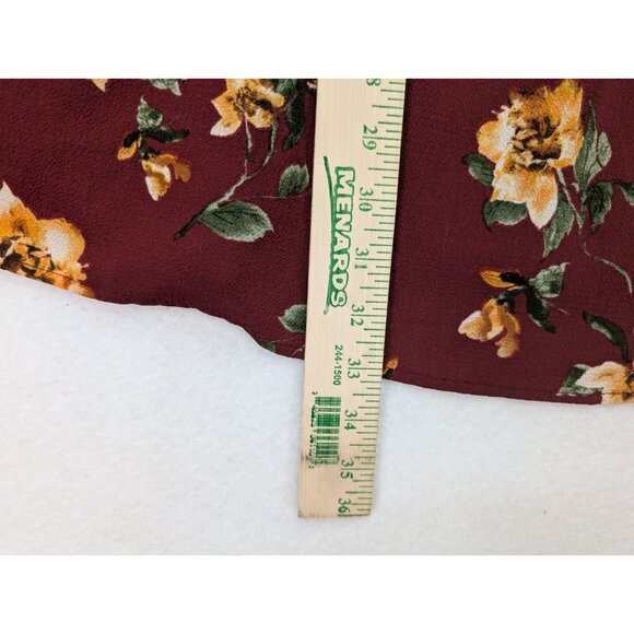 Sweet Wanderer Women's Dress Size Small Maroon Floral Print Ruffle Boho Bohemian - Picture 11 of 15